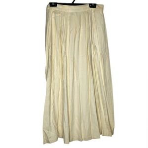 Studio C Classic Pleated Maxi Skirt (Size:16, Color:Cream)